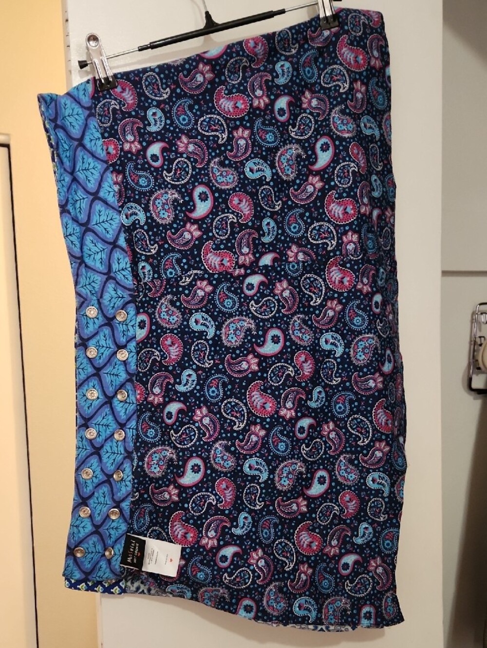 Moshiki Blue Paisley Reversible  Floral Print Women's Skirt